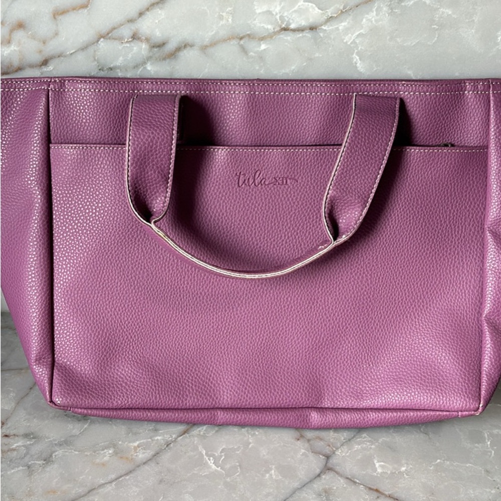 Tula XII Purple Leather Tote Bag
